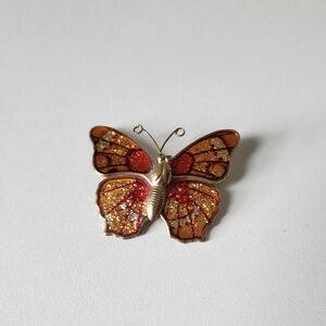 Vintage Glitter Butterfly Pin